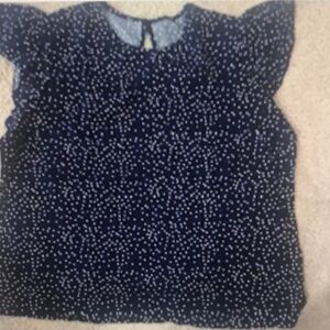 Womens white Botted Blue Blouse nwt